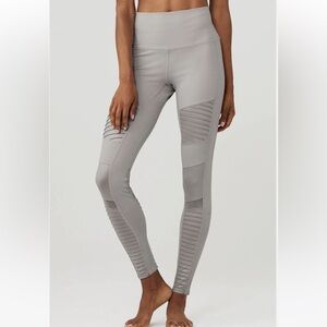 ALO Yoga High Waist Moto Leggings Alloy Light Grey small